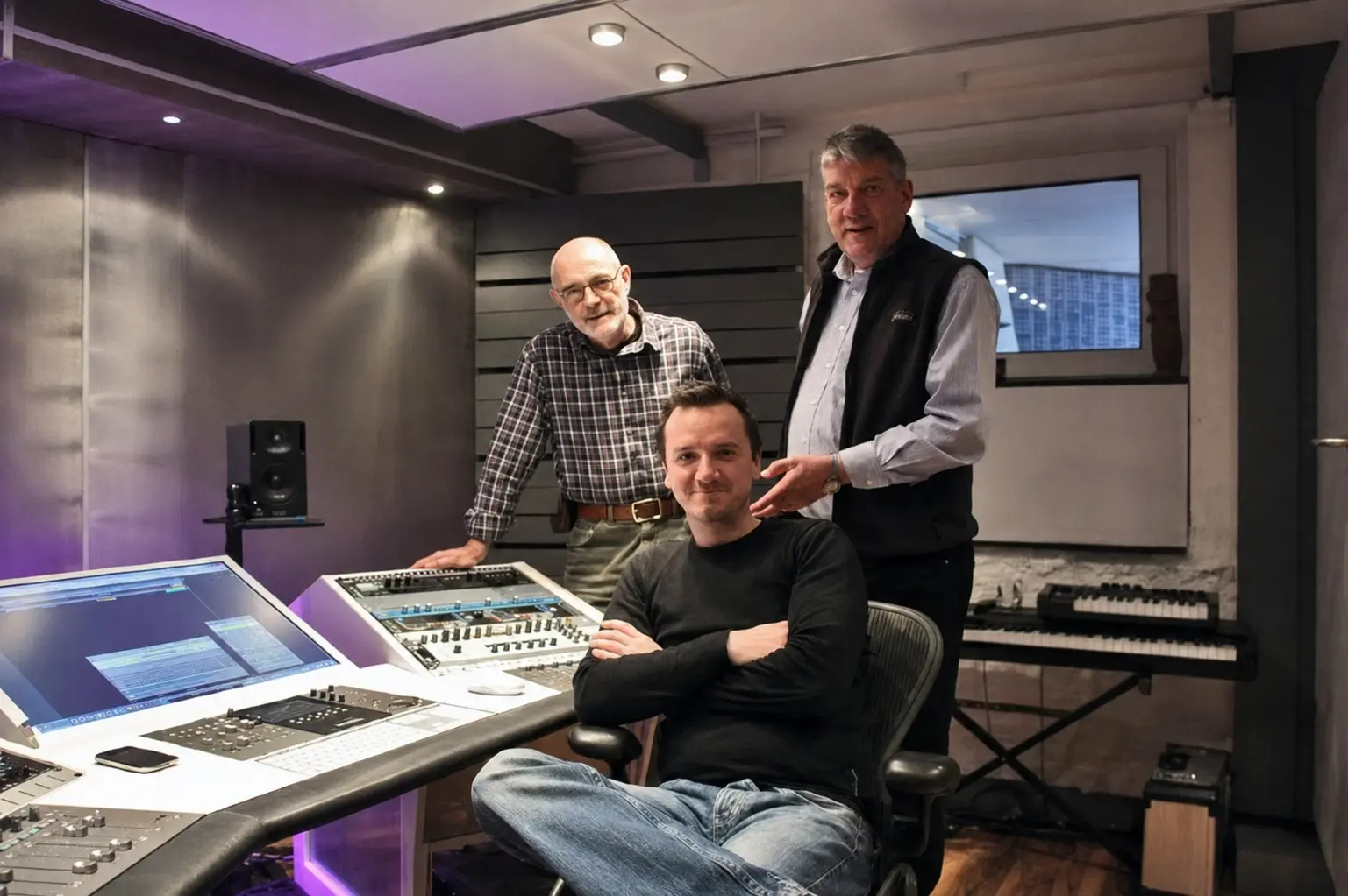 Dieter Kaspari and Timo Schattka during a studio production